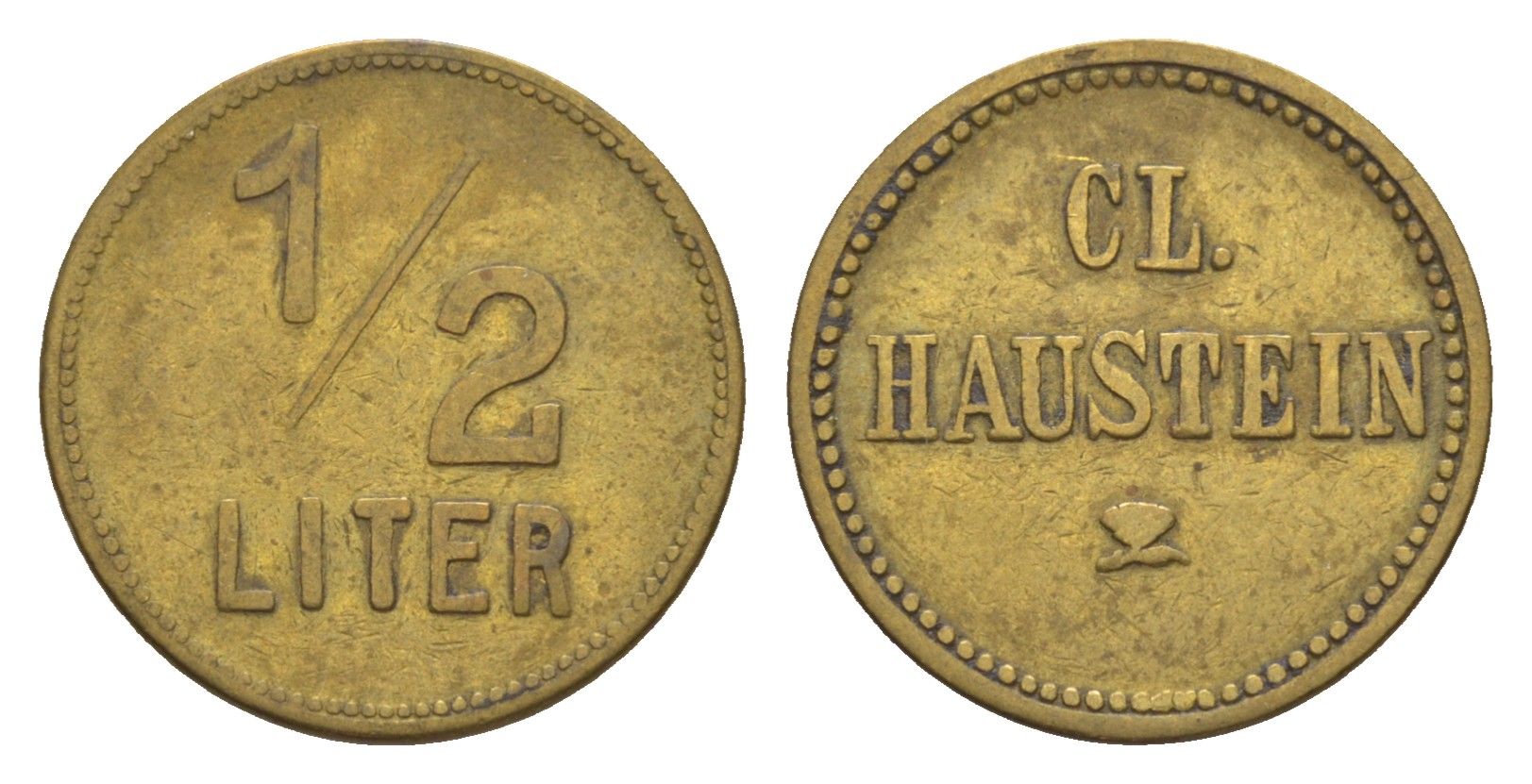 Германия жетон 1/2 литра пива ND латунь 4636-1247