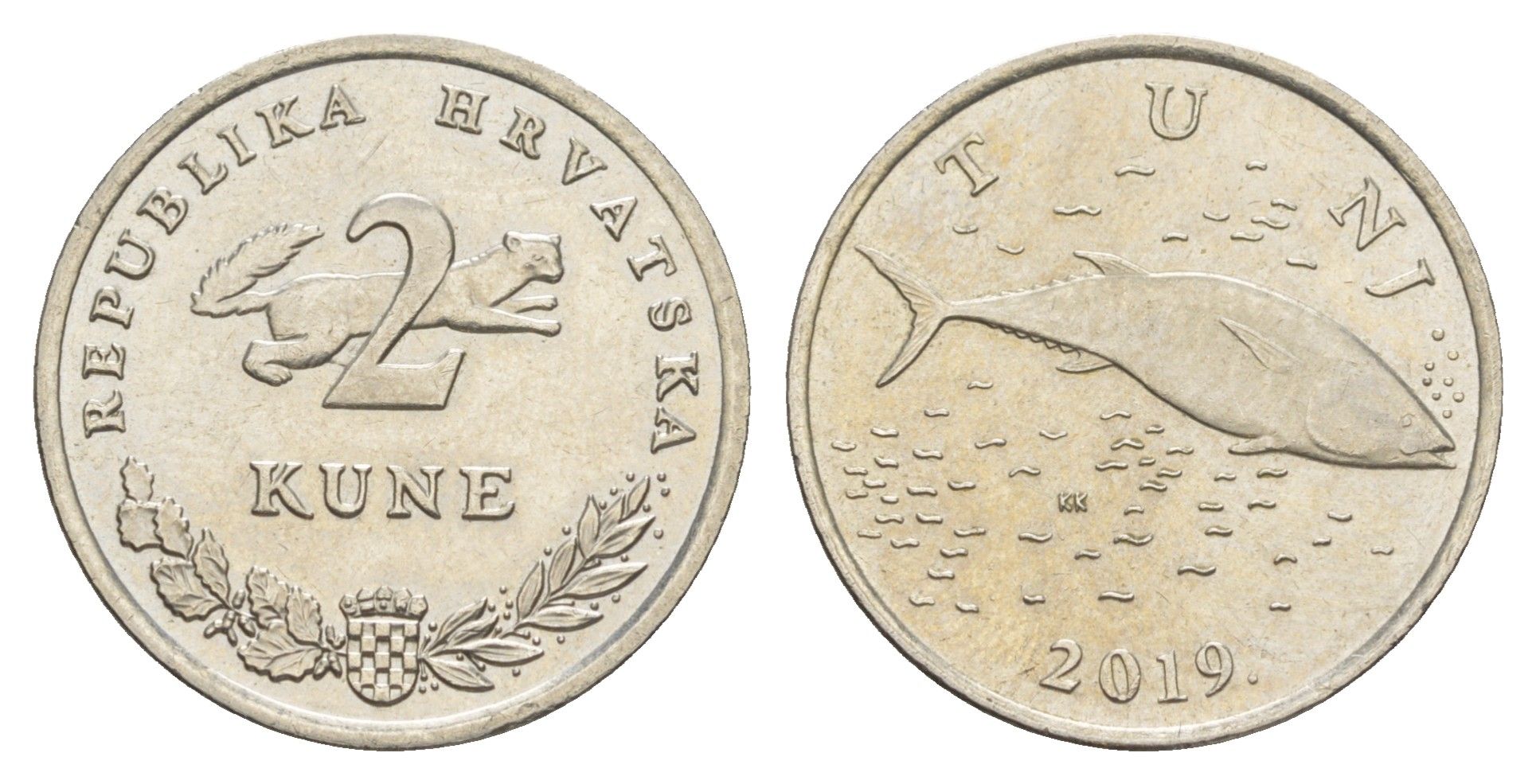 Хорватия 2 куны 2019 KM 10 медь цинк никель UNC 4514-846