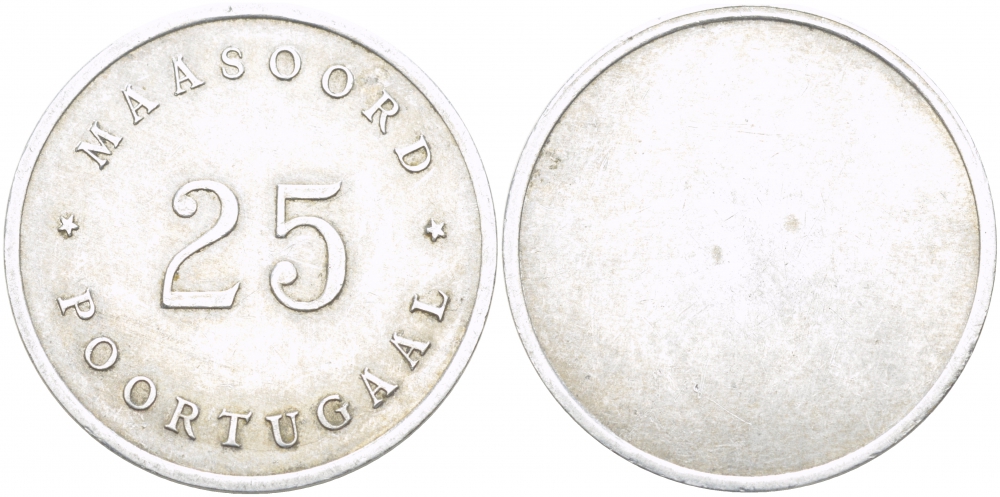 ПОРТУГАЛИЯ 25 ЕДИНИЦ MAASOORD POOPTUGAAL ГОСПИТАЛЬНЫЙ ЖЕТОН алюминий 118-632