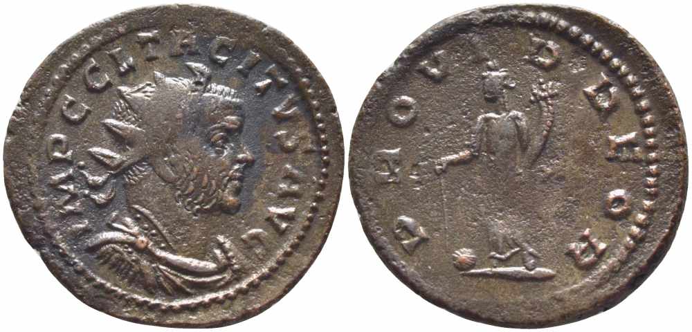 Римская Империя аврелианиан 275 Тацит PROVID DEOR Лугдун about Extremely fine RIC 49 бронза 1073-16-31