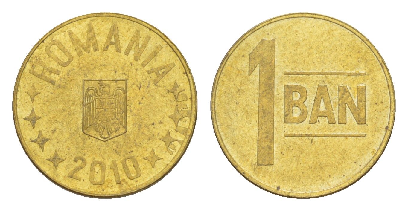 Румыния 1 бан 2010 KM 189 сталь плакированная латунью UNC 4644-1252