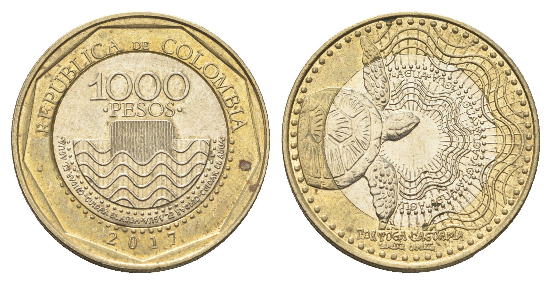 Колумбия 1000 песо 2017 KM 299 биметалл aUNC 4663-517