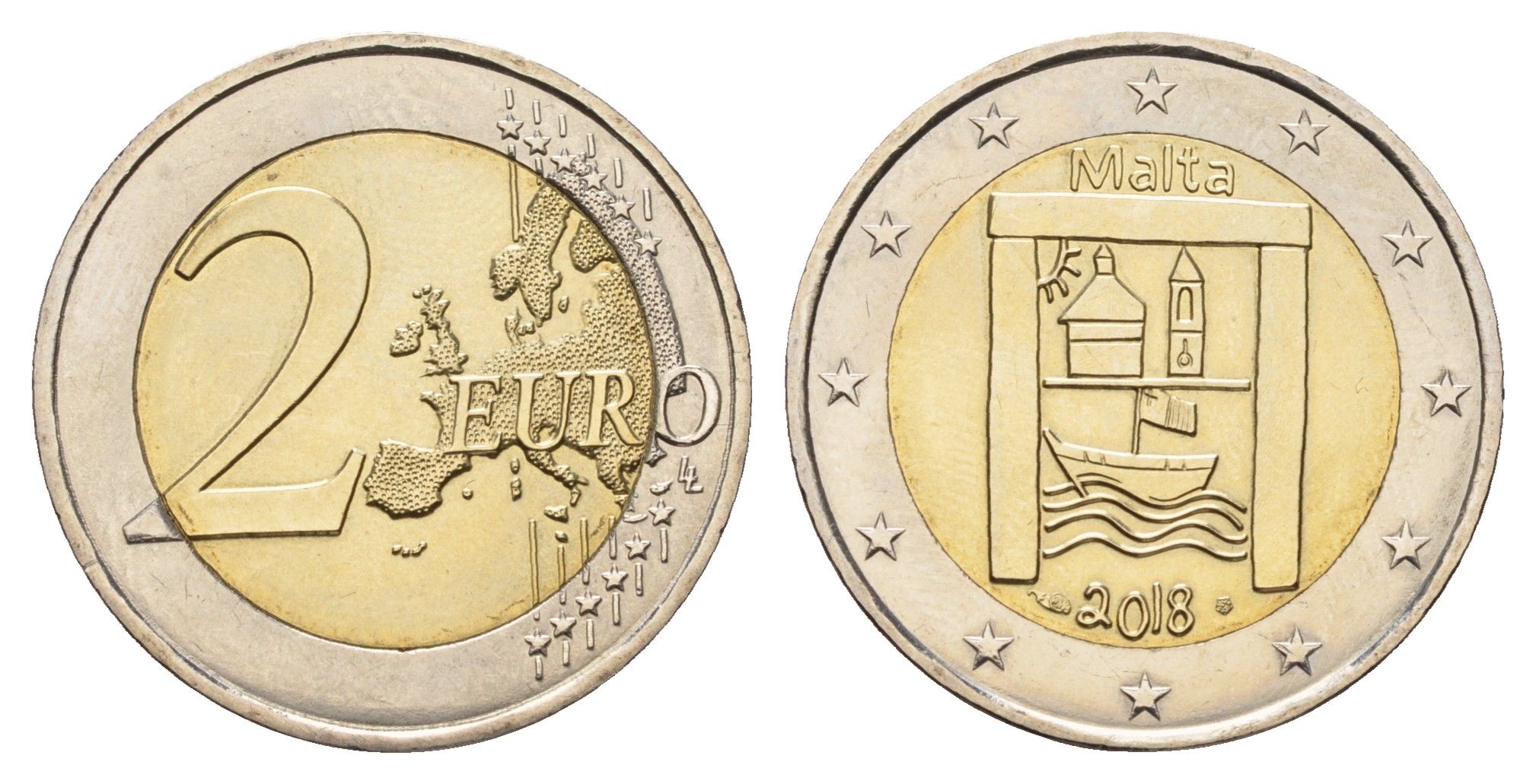Мальта 2 евро 2018 p, Культурное наследие, тираж 20.000 экземпляров KM 190 биметалл BU 72-1223