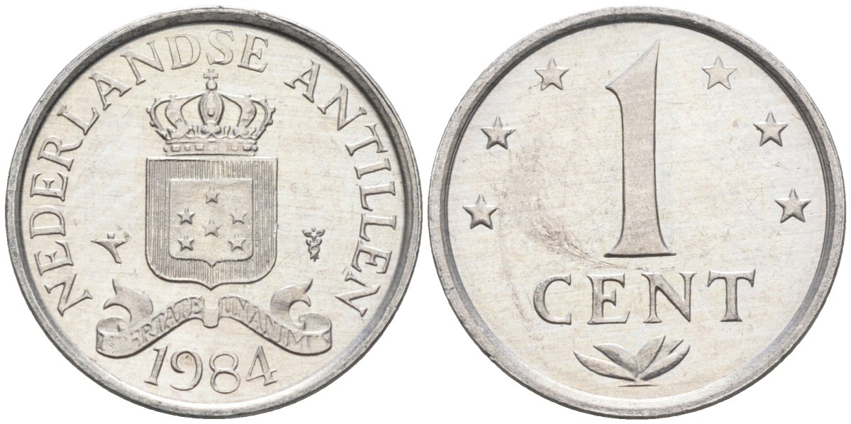 Нидерландские Антилы 1 цент 1984 Беатрикс (1980-2013) KM 8а алюминий 4585-953