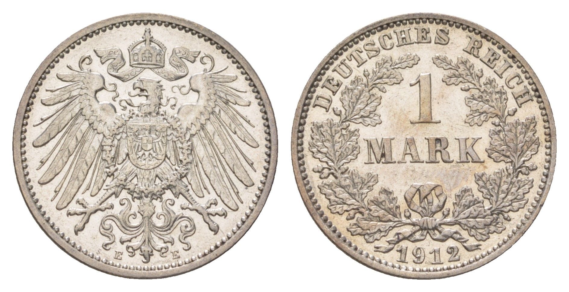 Германия 1 марка 1912 E, Вильгельм II (1888-1918) KM 14, J. 17 серебро aUNC 3896-1022