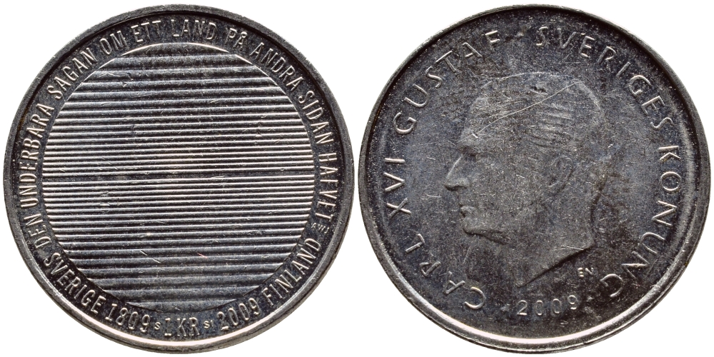 Швеция 1 крона 2009 Карл XVI Густав (1973- ) KM 894 медно-никель 84-255