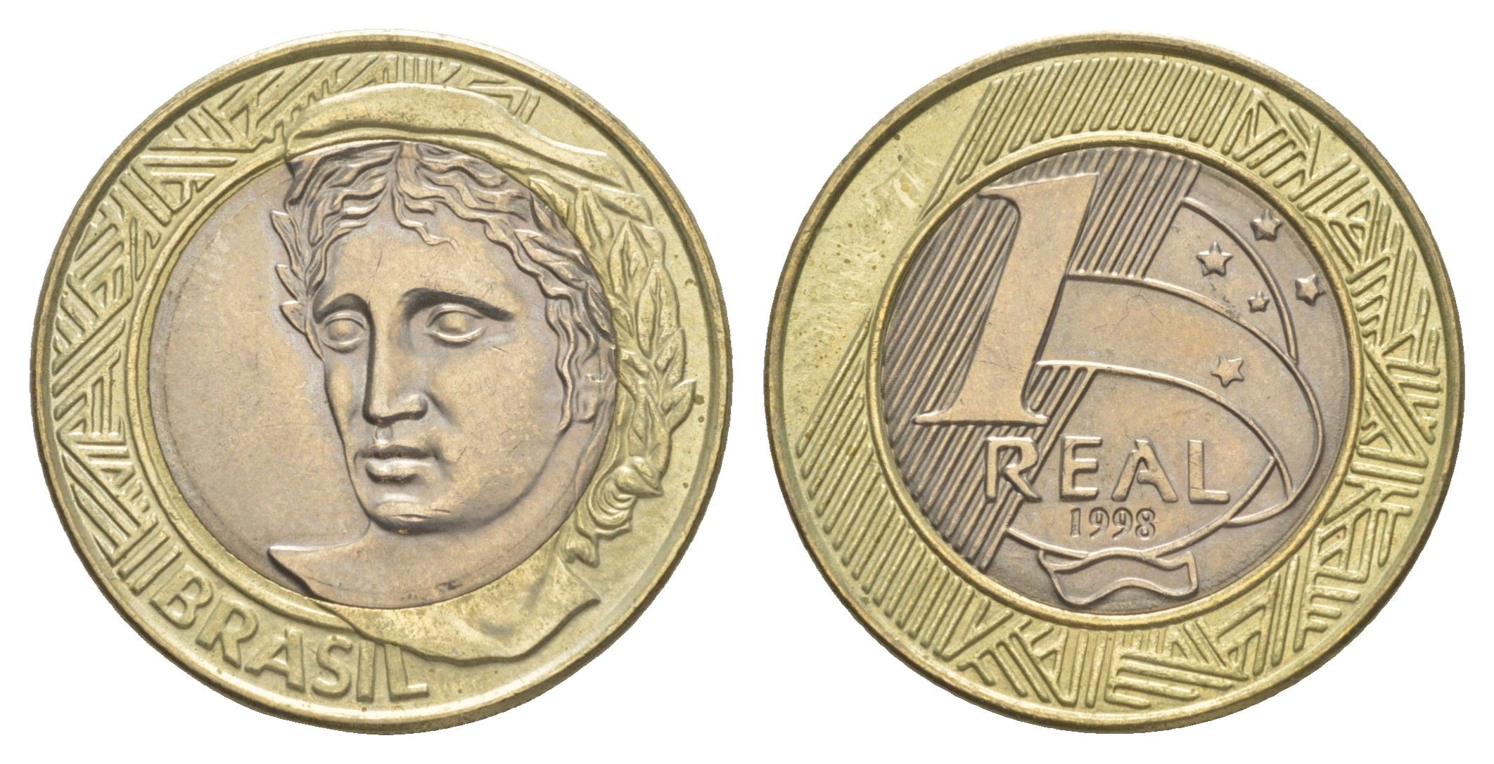 Бразилия 1 реал 1998 KM 652 биметалл 4646-536