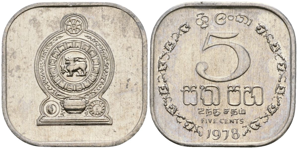 Шри-Ланка 5 центов 1978 KM 139a алюминий 4136-711