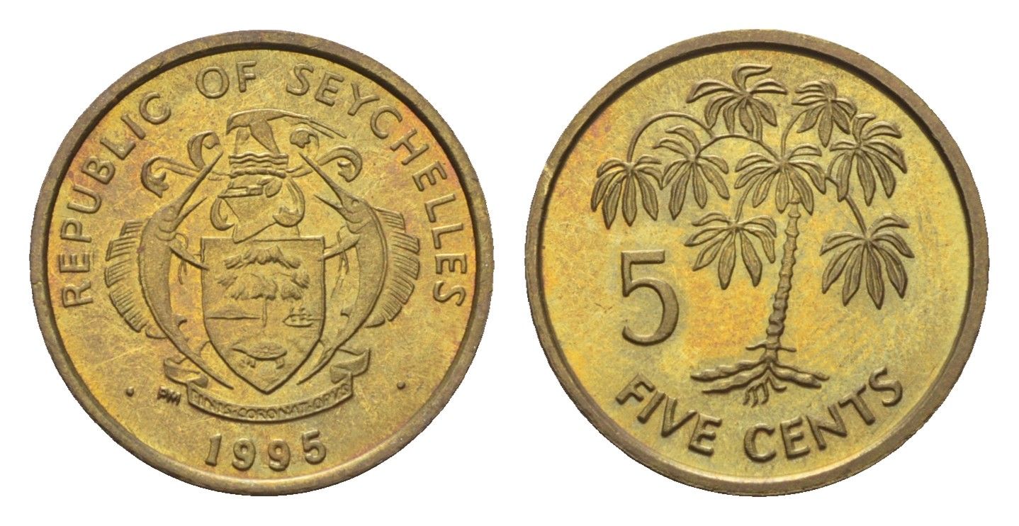 Сейшельские Острова (Сейшелы) 5 центов 1995 KM 47 латунь UNC 4618-763