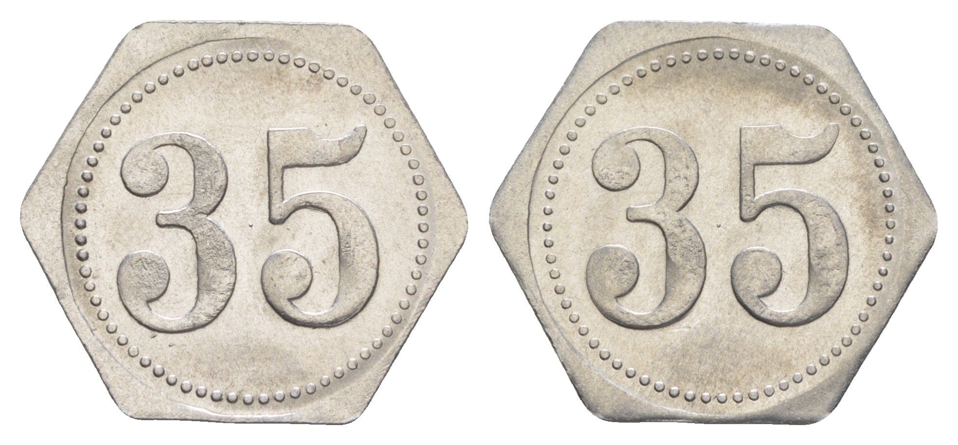 Германия жетон в 35 пфеннигов для приобретения "стакана пива" ND размер 21,5x21,5 мм, вес 0,97 гр алюминий UNC 4638-933