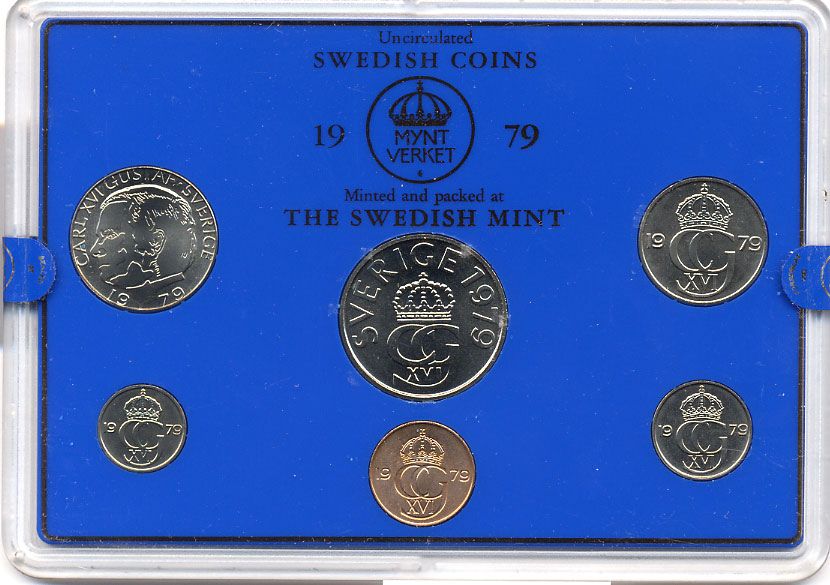 ШВЕЦИЯ НАБОР ИЗ 6 МОНЕТ 1979 04-062-92
