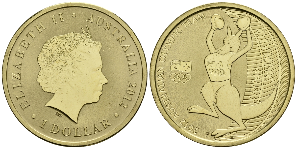Австралия 1 доллар 2012 австралийская Олимпийская команда 8 августа 2008, на олимпиаде в Пекине, кенгуру боксёр KM 1784 алюминиевая бронза UNC M42-17