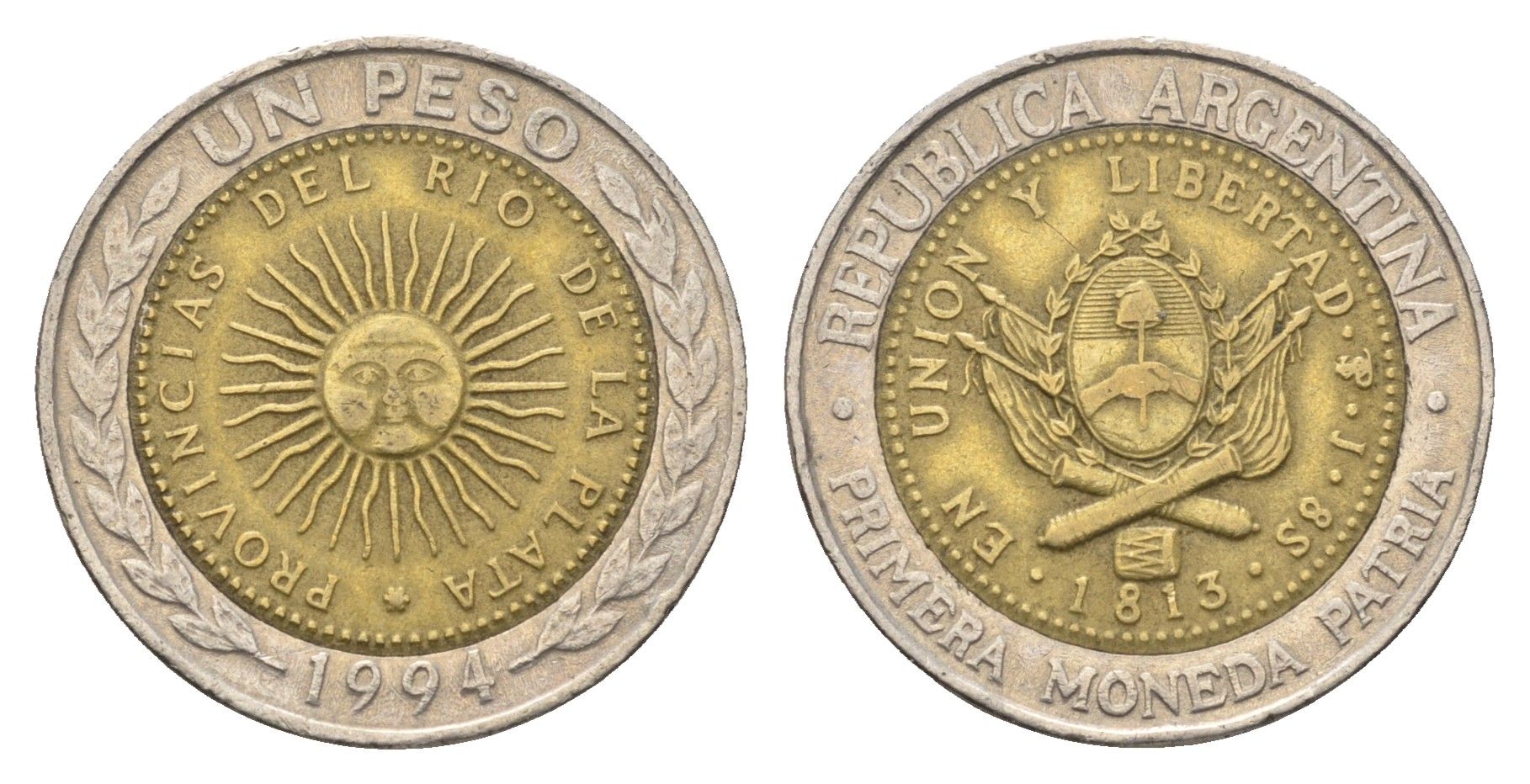 Аргентина 1 песо 1994 KM 112 биметалл 4663-633
