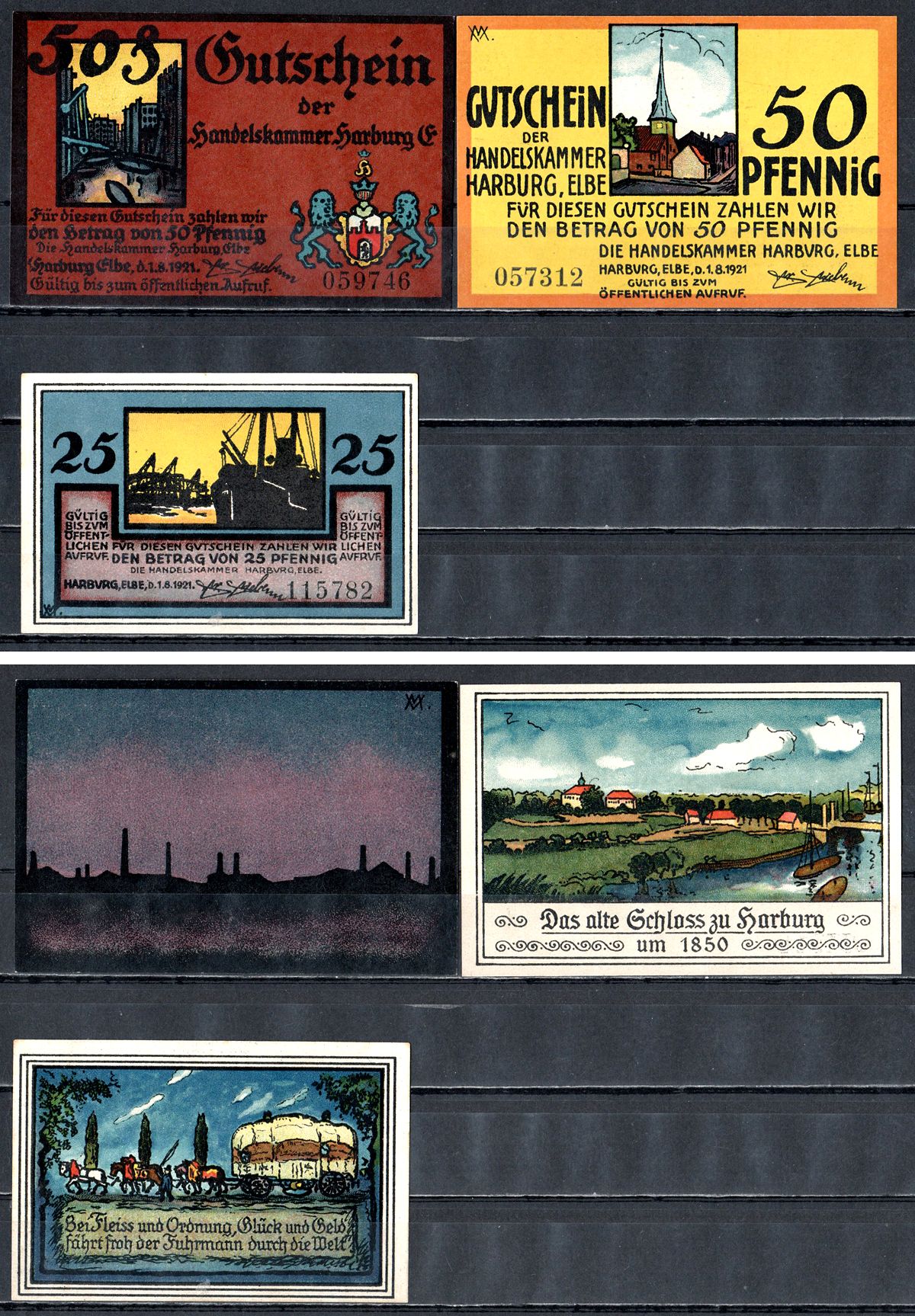 Харбург (Пуррсия, Ганновер) набор из 3 нотгельдов 1921 2193-14-1-1