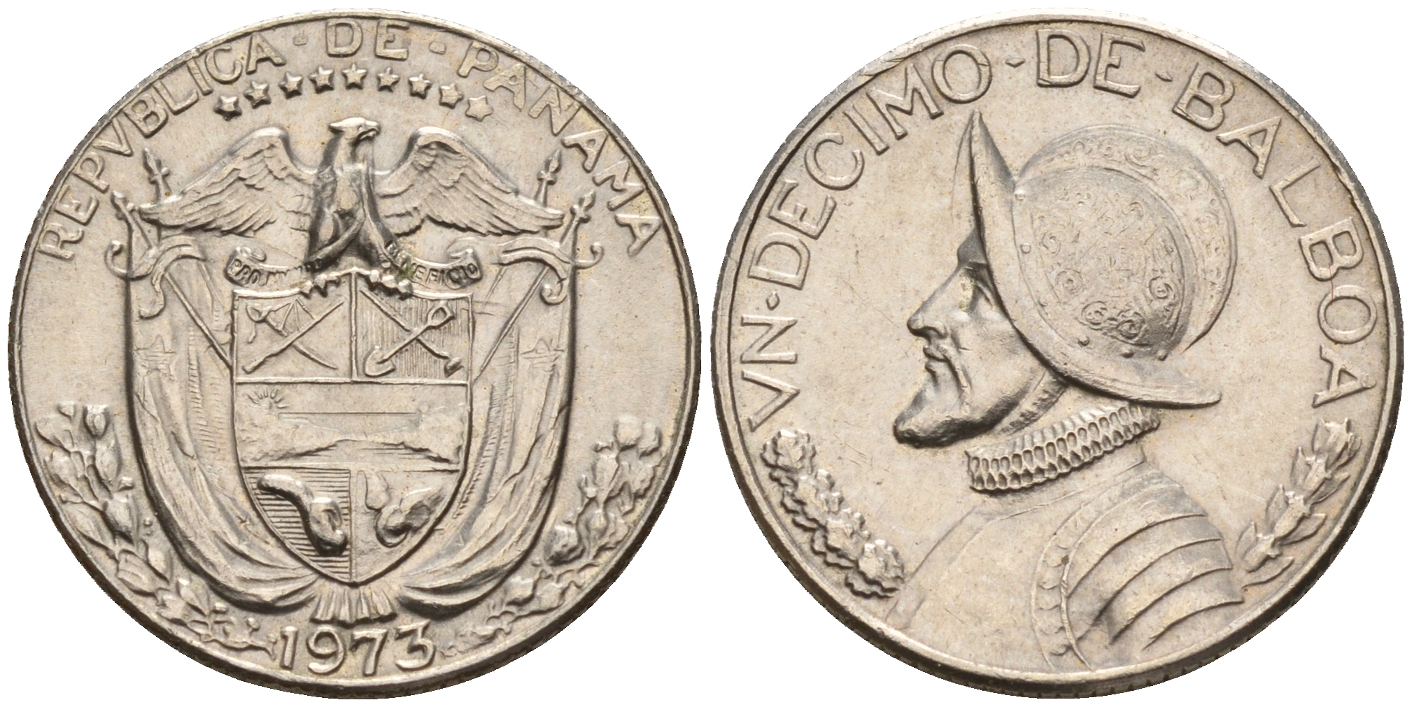 Панама 1/10 бальбоа 1973  KM 10а медь плакированная медно-никелем    4602-563