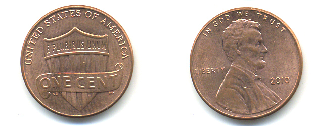 США 1 ЦЕНТ 2010 ЛИНКОЛЬН KM NEW цинк плакированный медью UNC 179-619