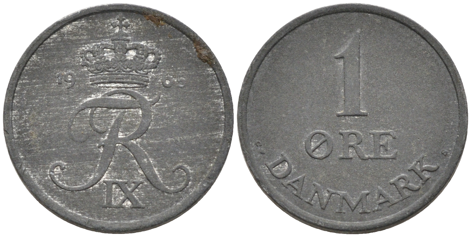 ДАНИЯ 1 ЭРЕ 1965 С; S, ФРЕДЕРИК IX (1947-1972) KM 839.2 цинк 4564-1144