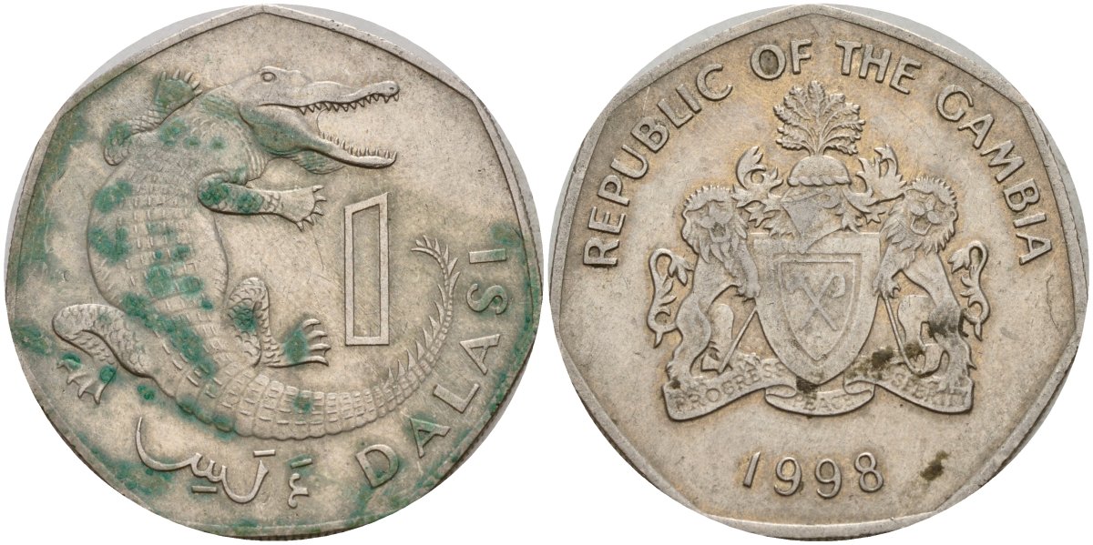 Гамбия 1 даласи 1998 KM 59 медно-никель 4168-533