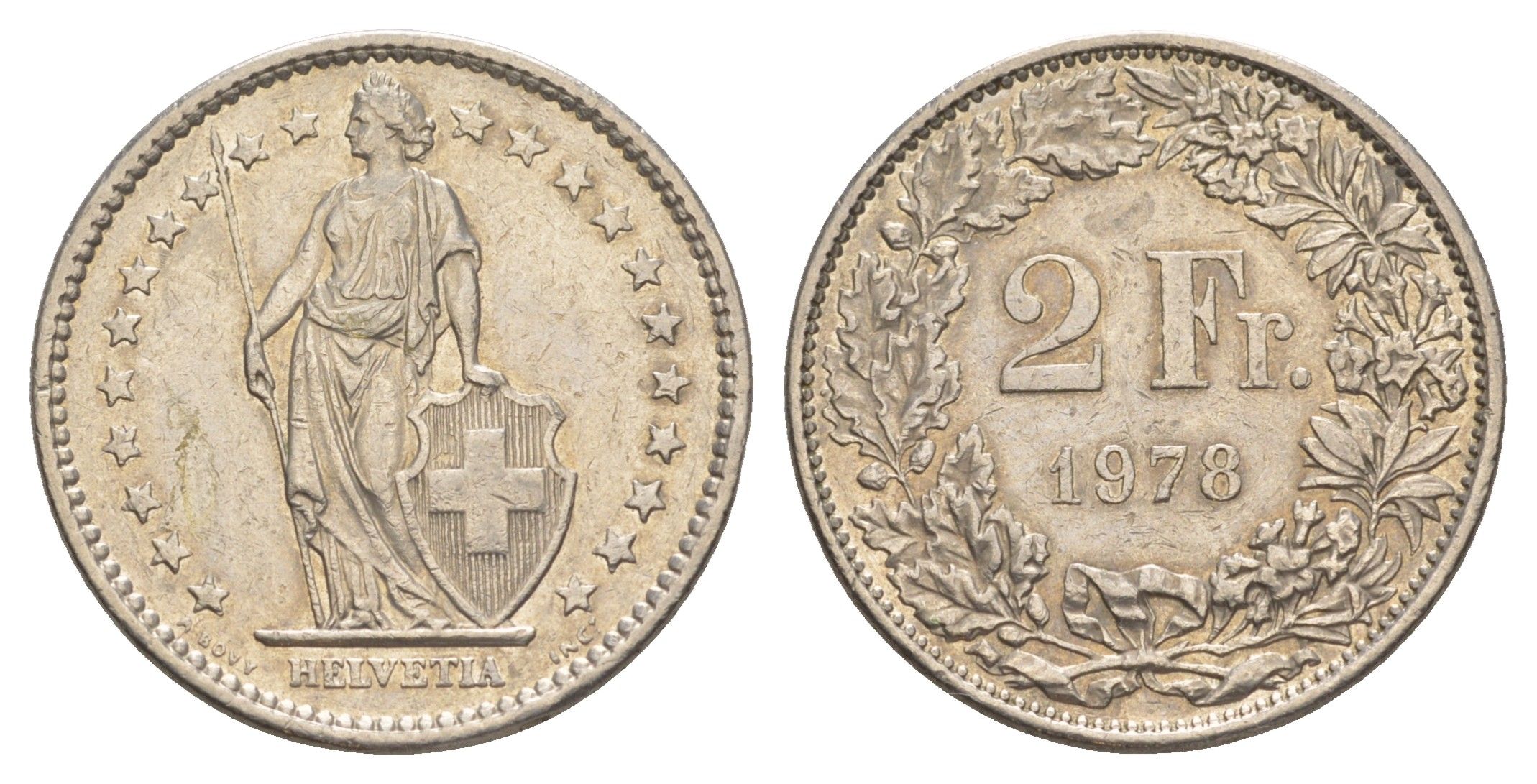 Швейцария 2 франка 1978 KM 21a медно-никель 4637-114