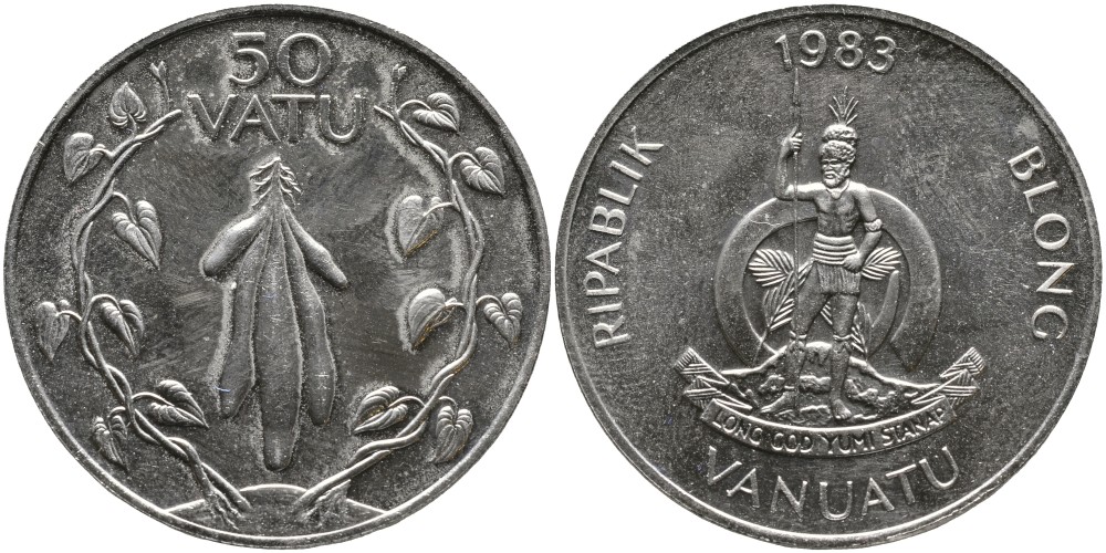 Вануату 50 вату 1983 серия FAO KM 8 медно-никель UNC 4527-1112