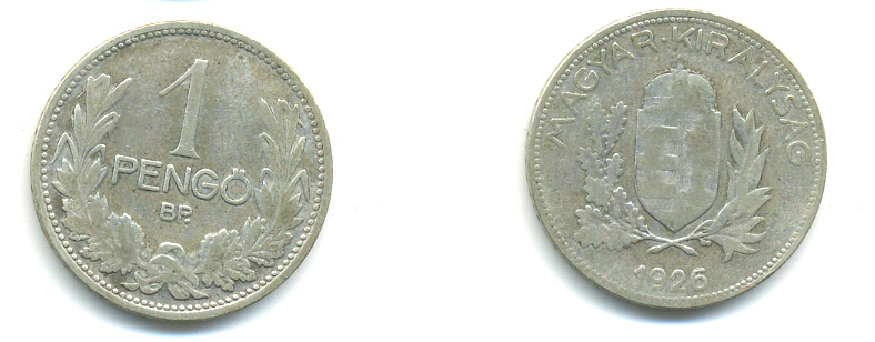 Венгрия 1 пенге 1926 ВР KM 510 серебро 93-433