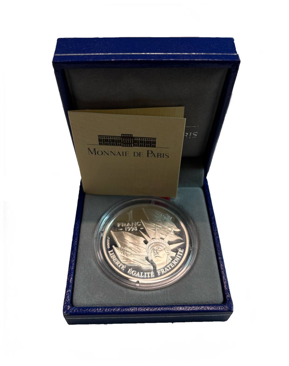 Франция 1 франк 1993 D-DAY, высадка в Нормандии, в оригинальной коробке, сертификат KM 1014 серебро  PROOF  1-6-4-27