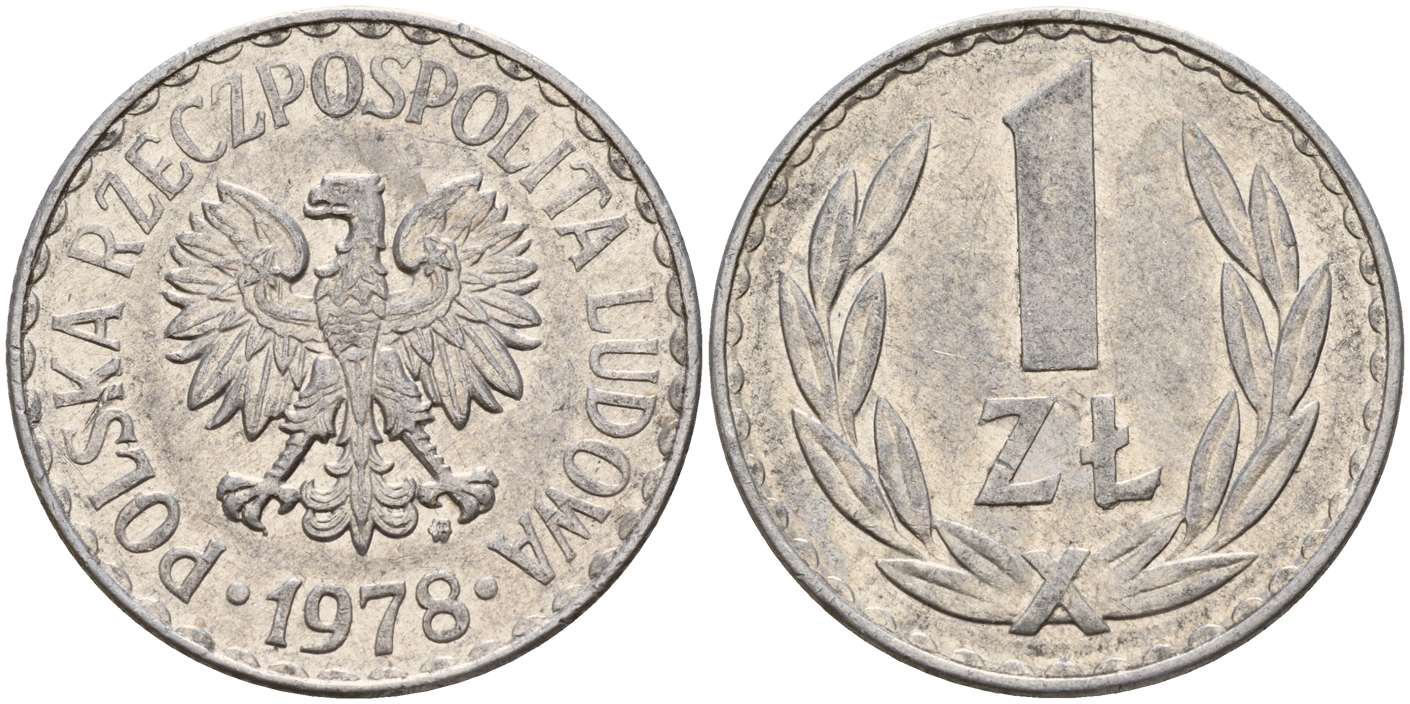 Польша 1 злотый 1978 MW KM 49.1 алюминий    4603-921