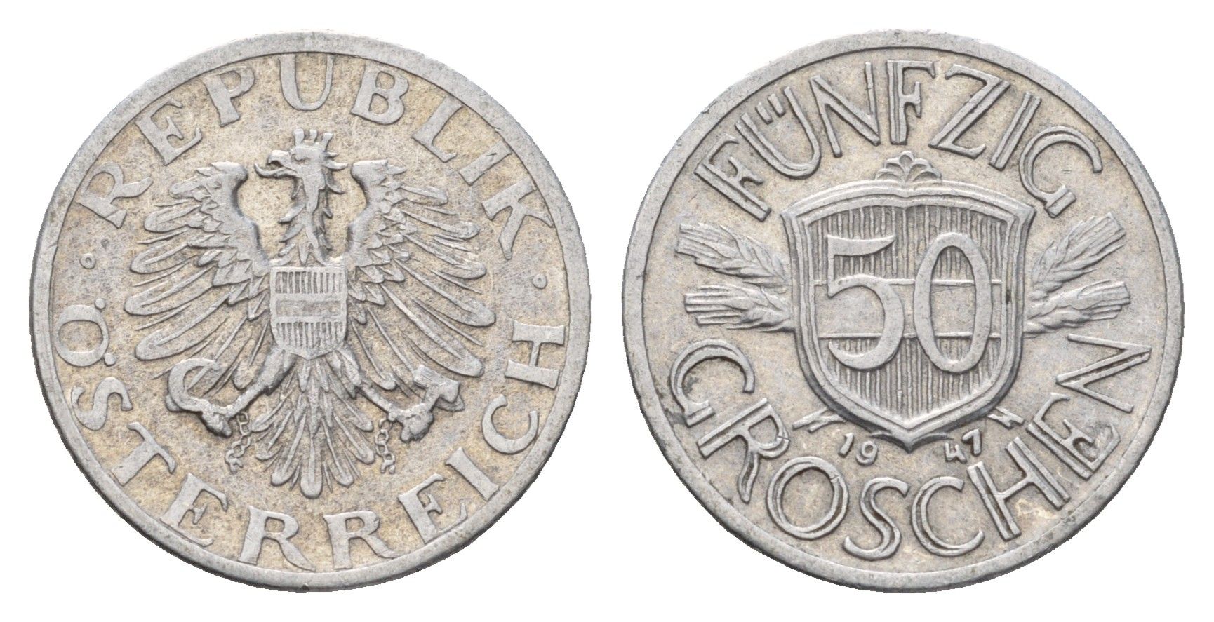 Австрия 50 грошей 1947 KM 2870 алюминий 3856-127