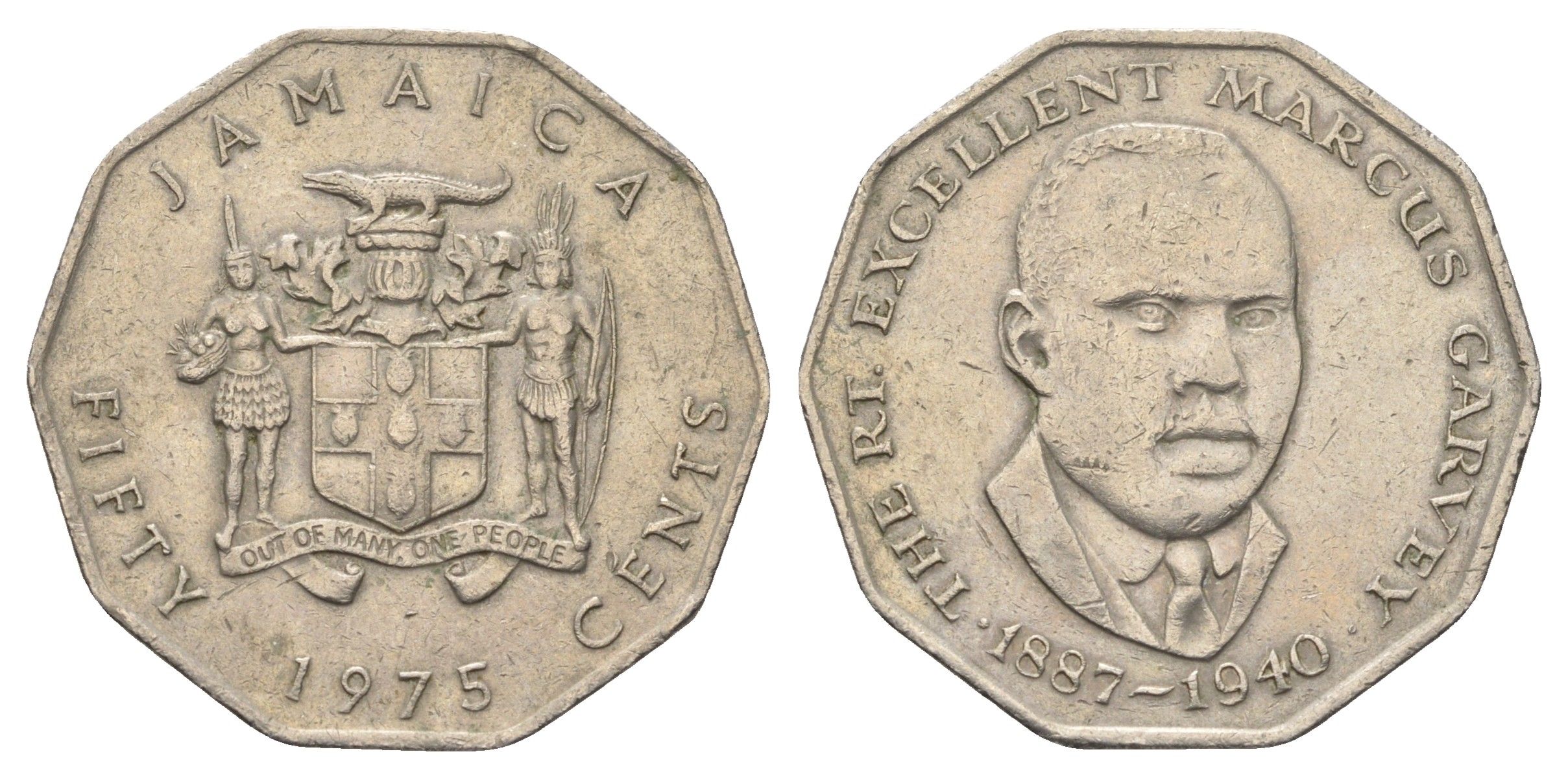 Ямайка 50 центов 1975 Маркус Гаврей (1887-1940) KM 65 медно-никель 4661-1123