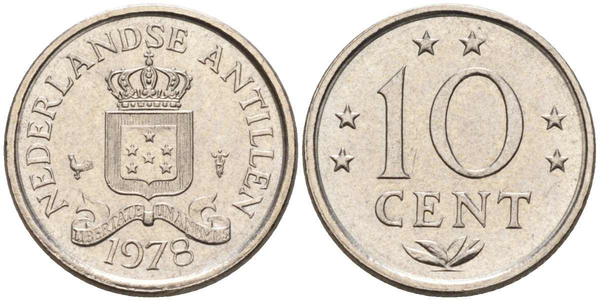 Нидерландские Антилы 10 центов 1978 Юлиана (1948-1980) KM 10 никель 4181-321