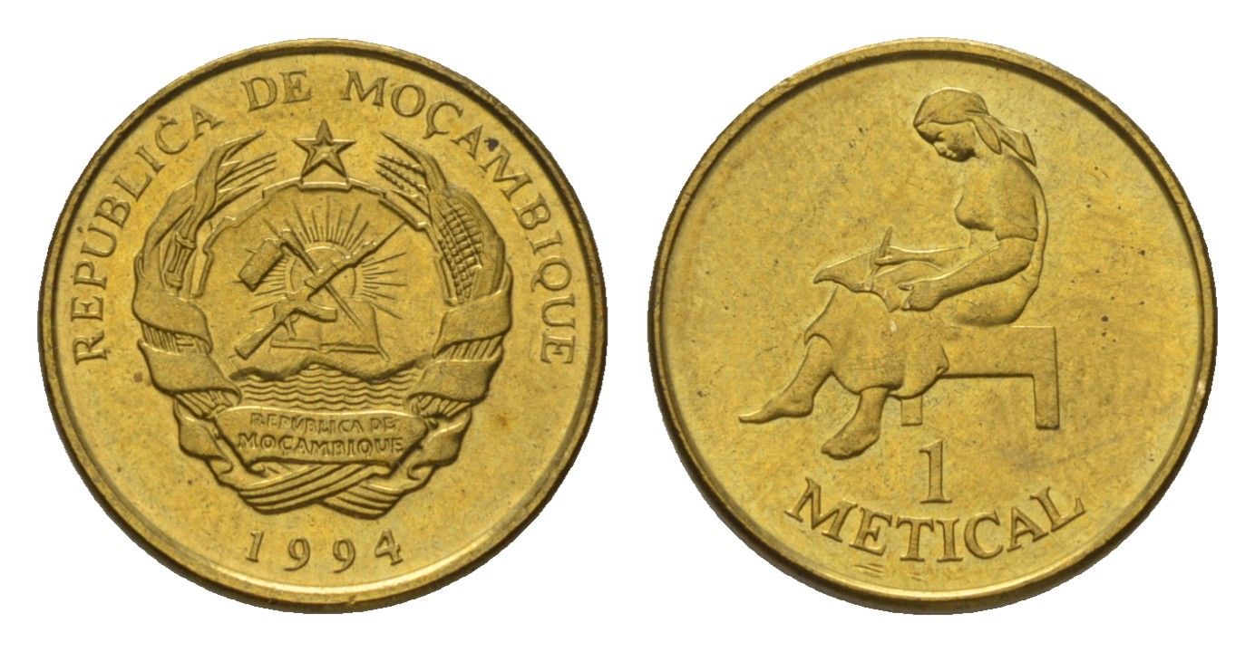 Мозамбик 1 метикал 1994 KM 115 сталь плакированная латунью UNC 4625-1053