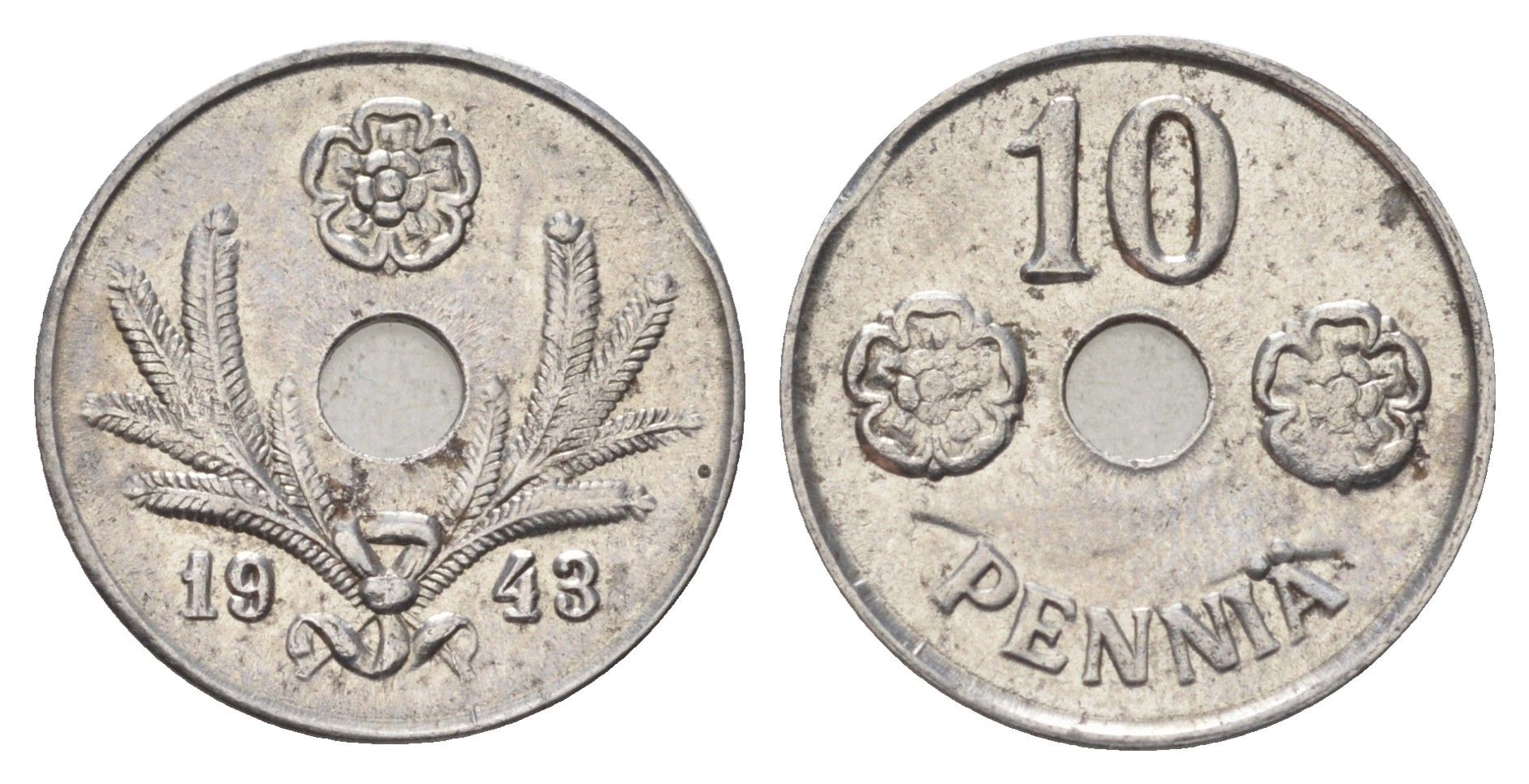 Финляндия 10 пенни 1943 KM 34 железо 4668-849