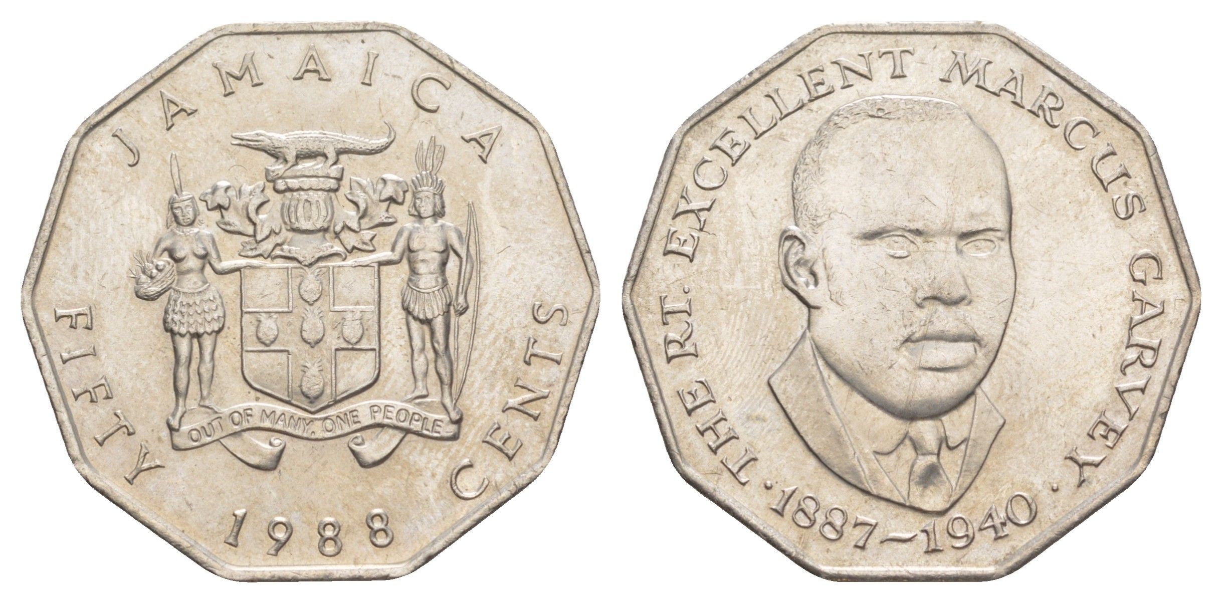 Ямайка 50 центов 1988 KM 65 медно-никель UNC 4634-721