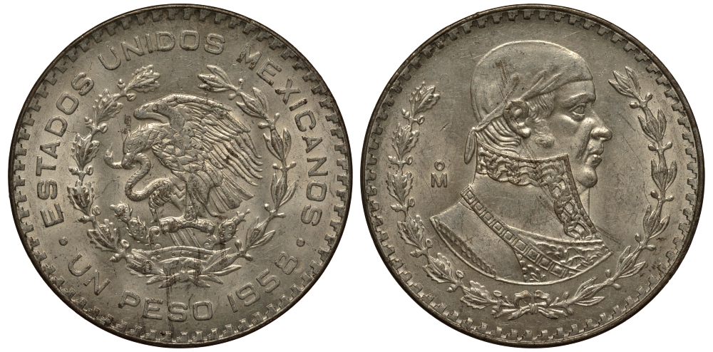 Мексика 1 песо 1958 Хосе Мария Морелос KM 459 серебро 4178-1232