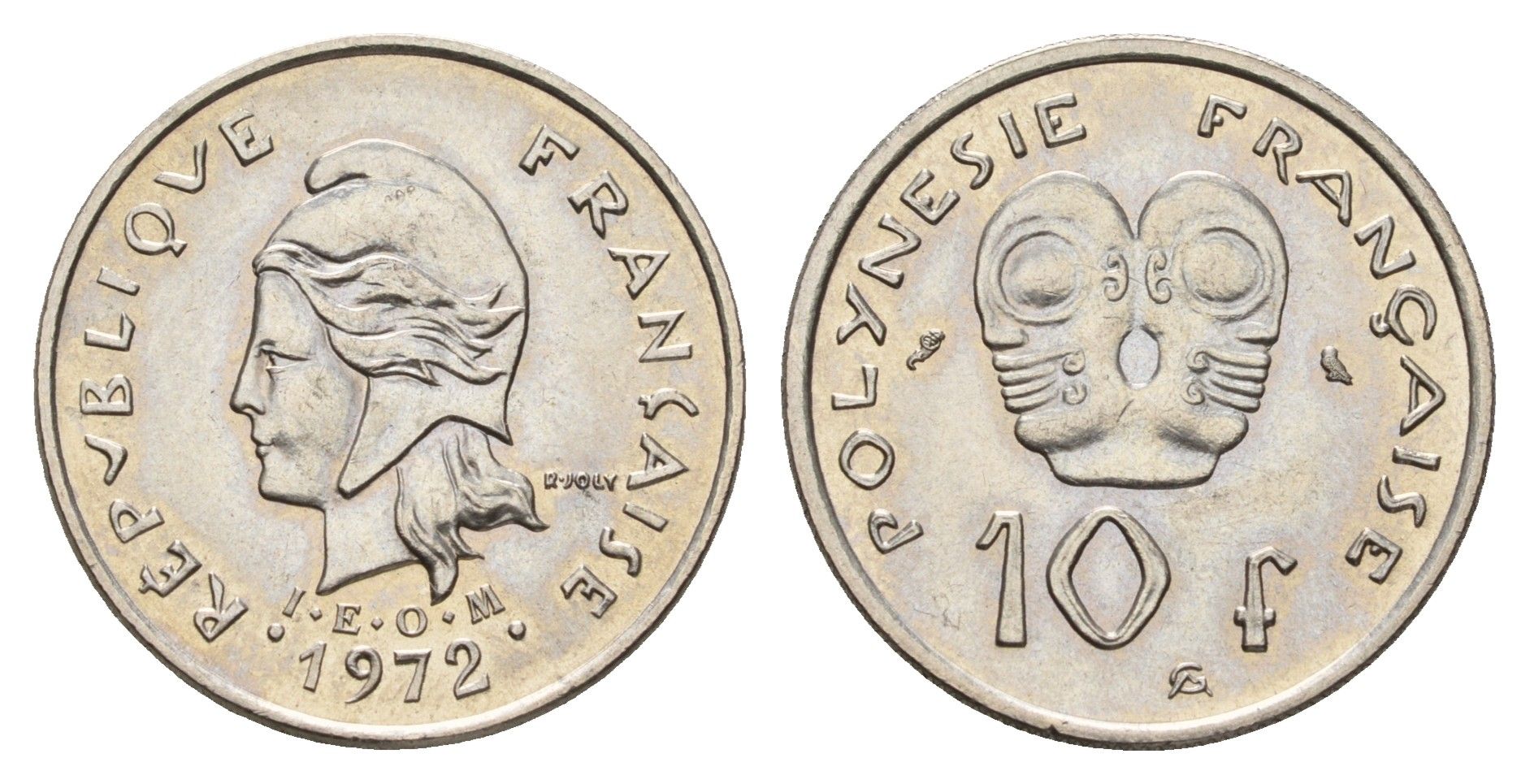 Французская Полинезия 10 франков 1972 KM 8 никель UNC 177-216