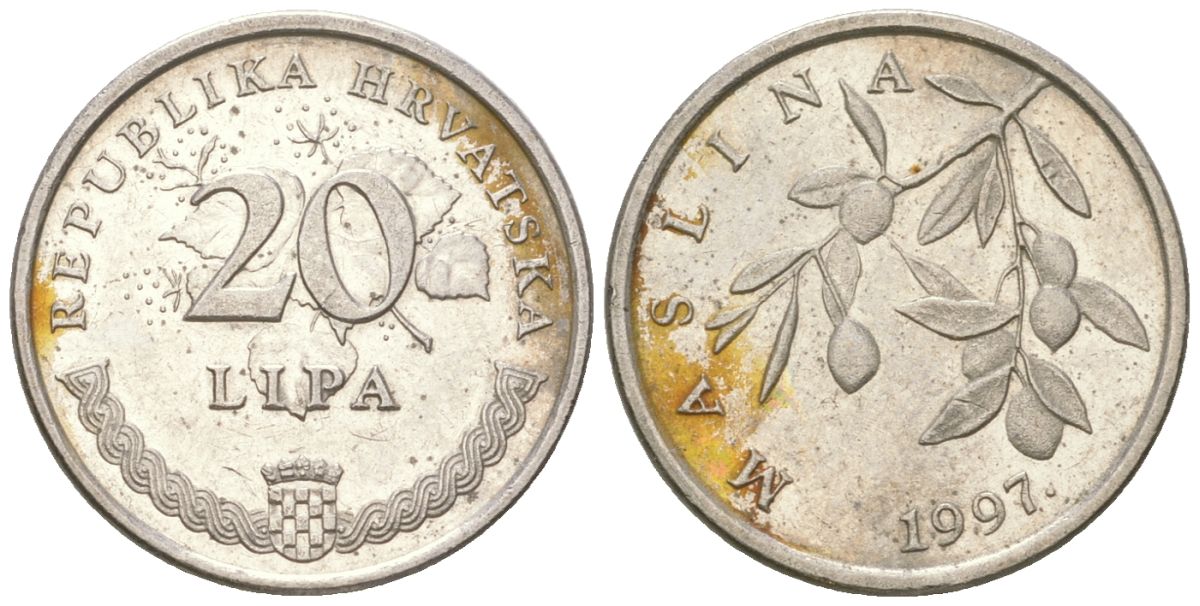 Хорватия 20 лип 1997 нечетный год KM 7 сталь плакированная никелем    4124-1244