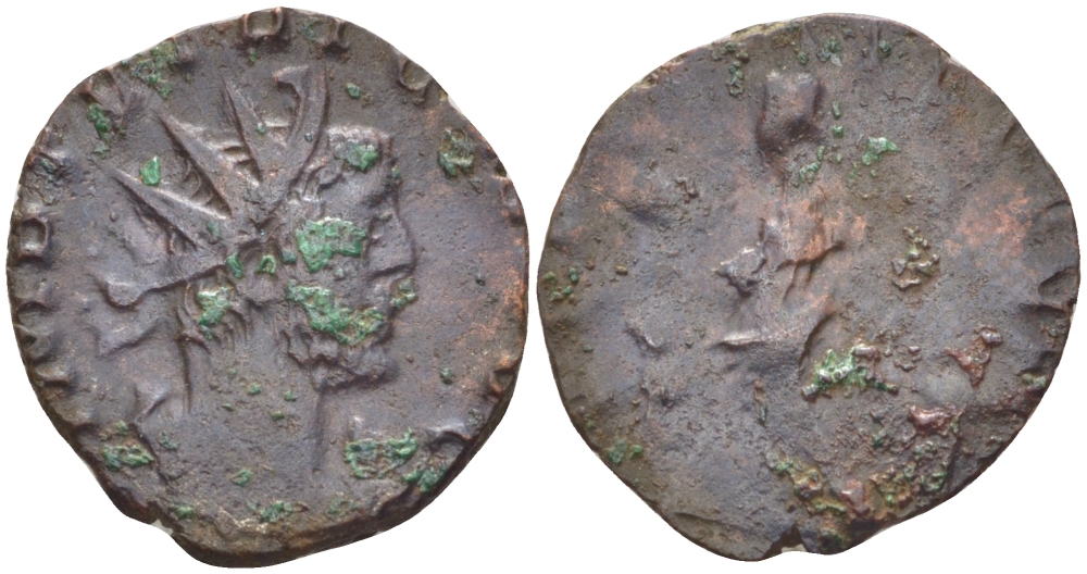 Римская Империя (императоры в Галлии) антониниан 271 - 274 Тетрик I. HILARITAS AVGGG, Хиларитата, держит пальмовую ветвь и рог изобилия, Колония Агриппины, Very fine RIC 80 биллон 1073-13-107