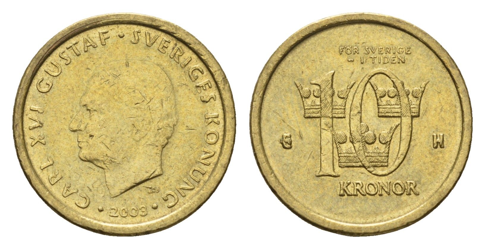 Швеция 10 крон 2003 Карл XVI Густав (1973-) KM 895 нордик 4642-612
