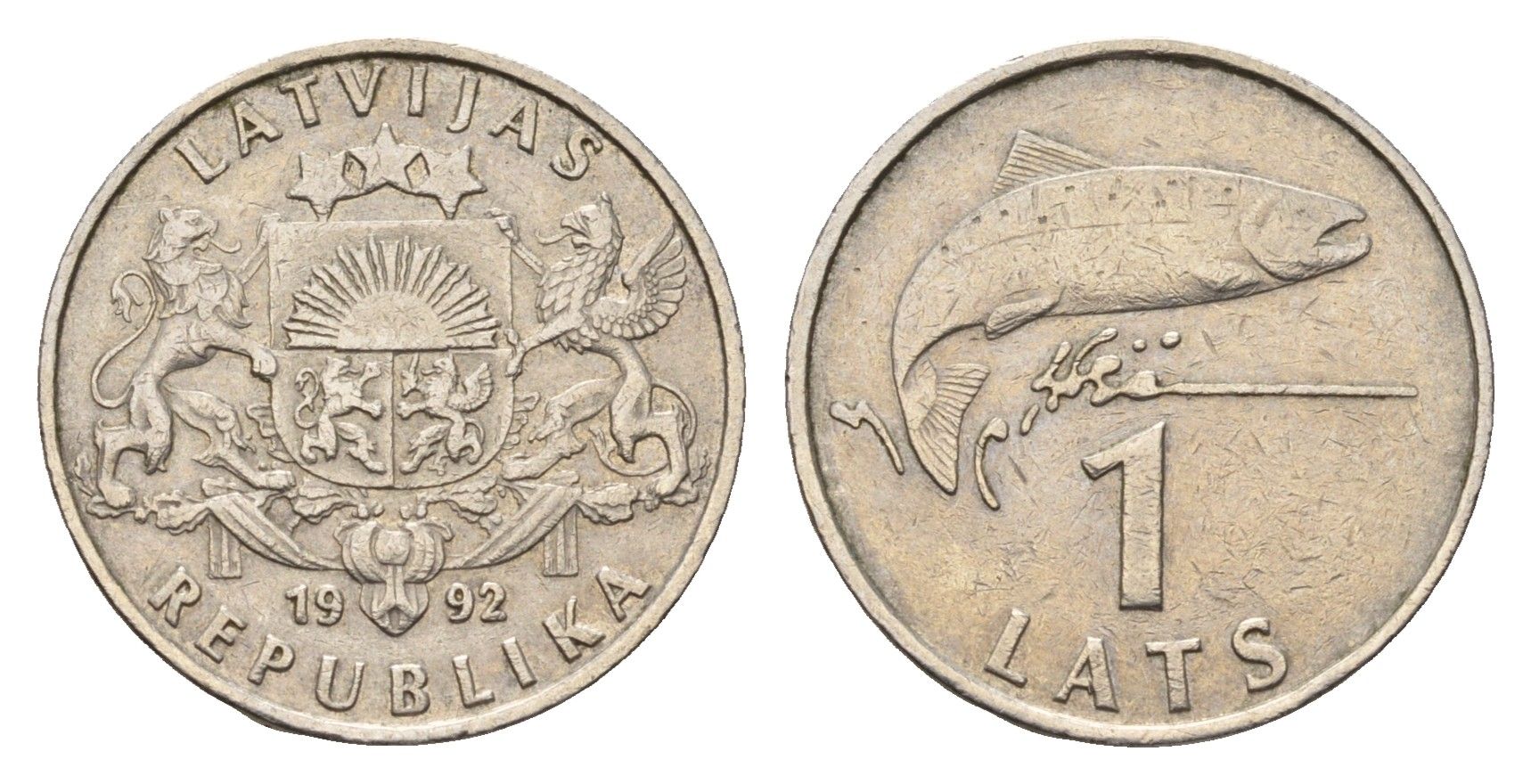 Латвия 1 лат 1992 KM 12 медно-никель 4688-723