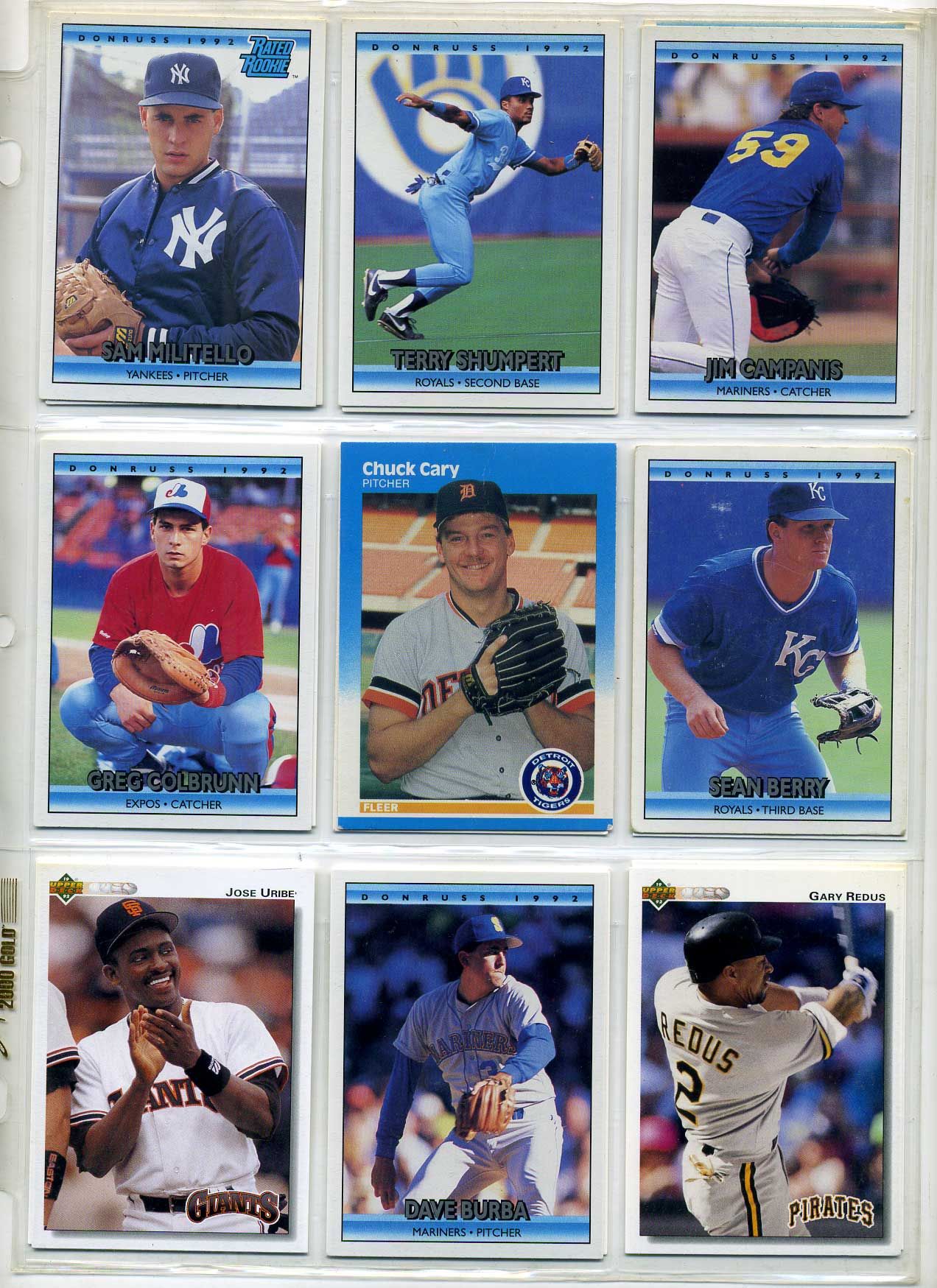 США КАРТОЧКИ БЕЙСБОЛЬНЫЕ 9 штук разных 7501-45