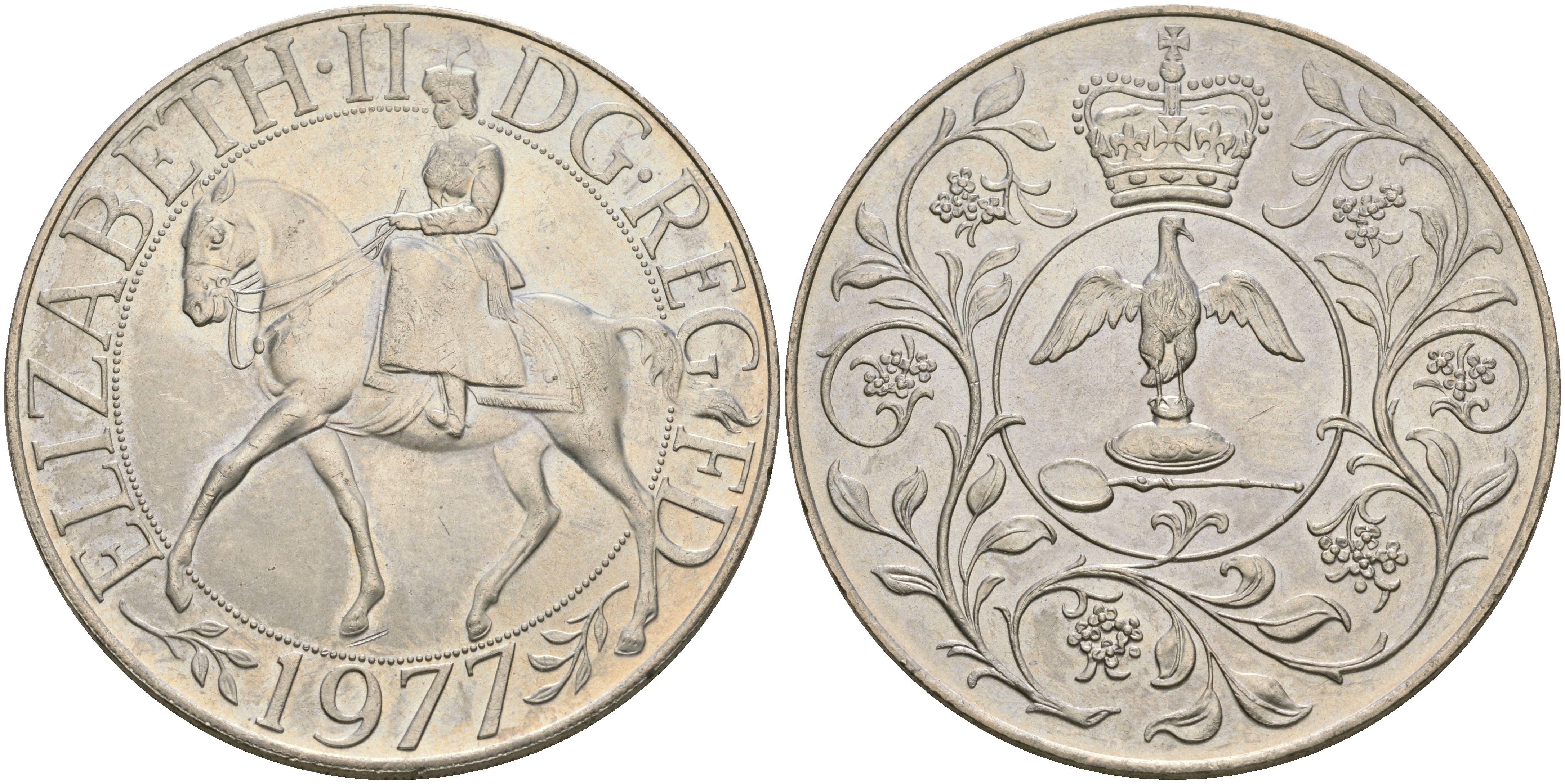 Великобритания 25 пенсов 1977 25 лет со дня коронации Елизаветы, Елизавета II (1952-2022) KM 894, Spink 4136 медно-никель 4552-1032