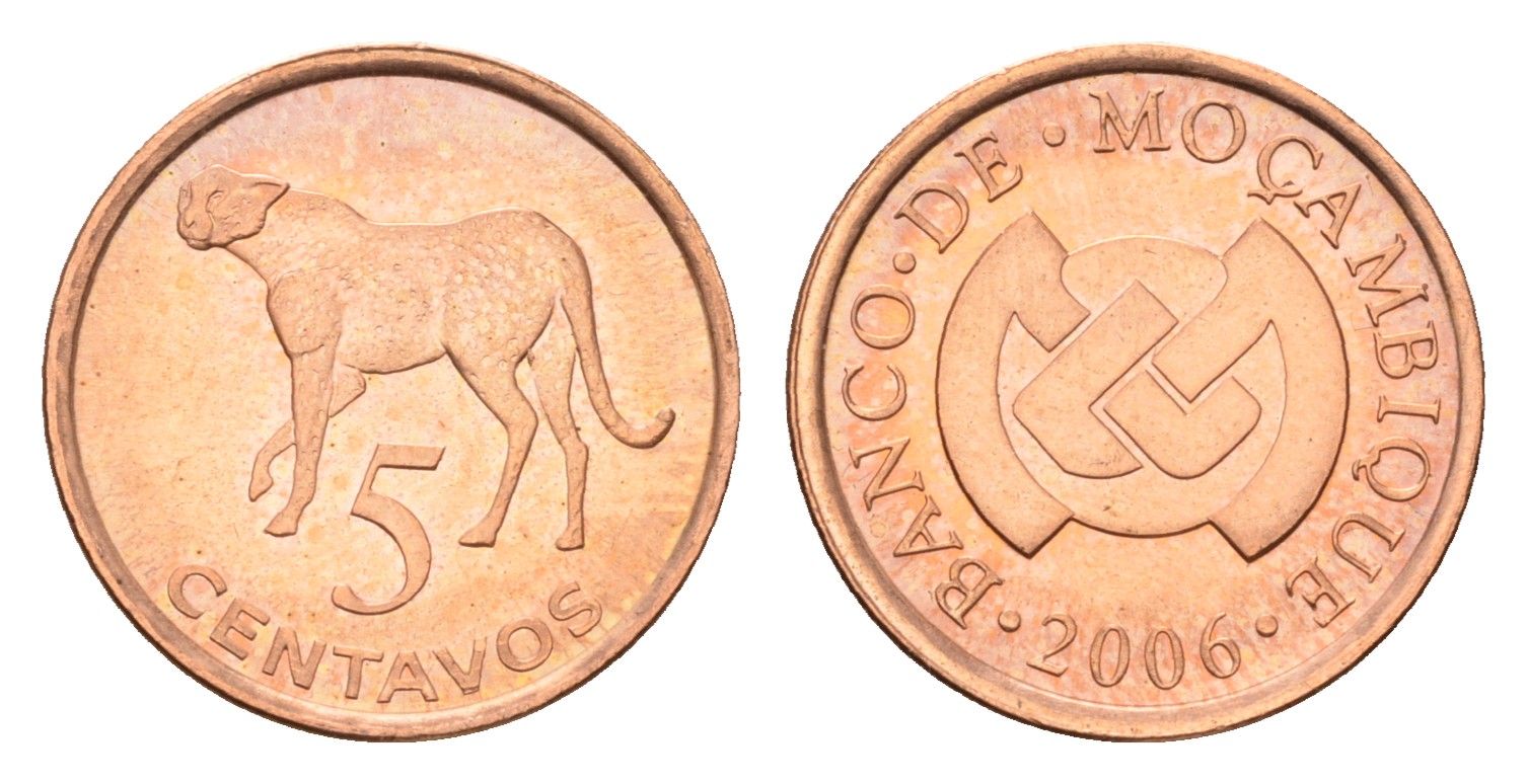Мозамбик 5 сентаво 2006 KM 133 сталь плакированная медью UNC 4588-1047