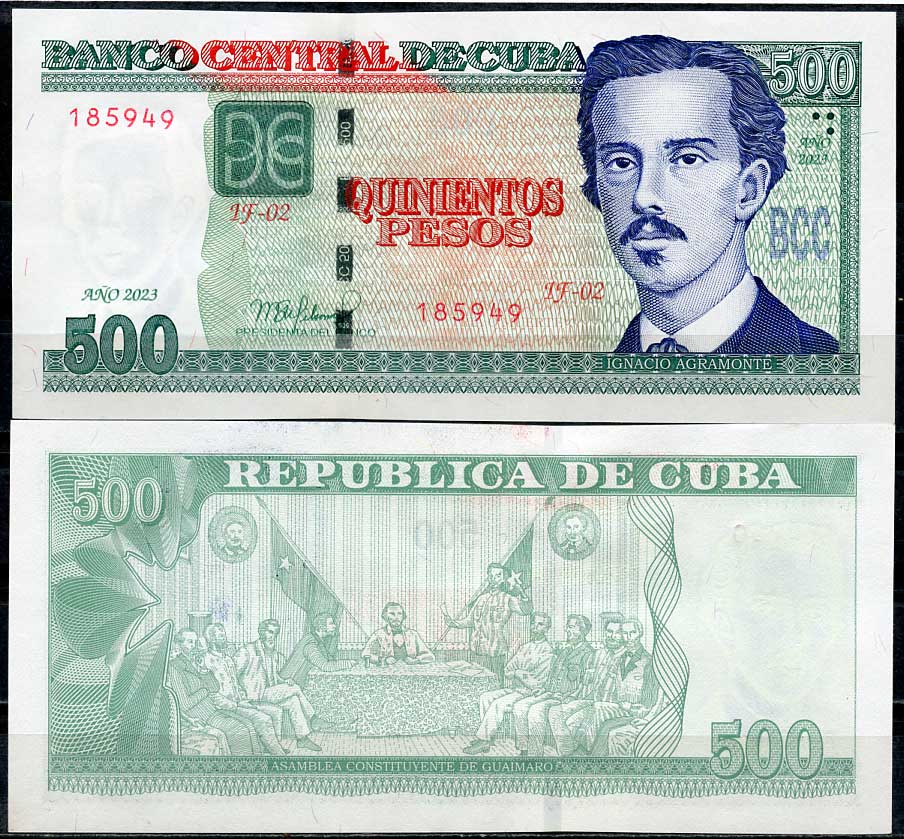 Куба 500 песо 2023 Игнасио Аграмонте, Учредительное собрание, Гуаймаро Pick 131  бумага  UNC (пресс) 447-114-1