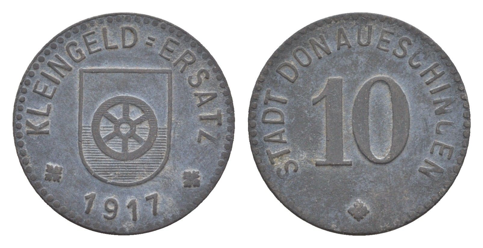 Донауэшинген 10 пфеннигов 1917 Funck 101.1, Men05 5322.1, Men18 6665.1 цинк 4636-1141