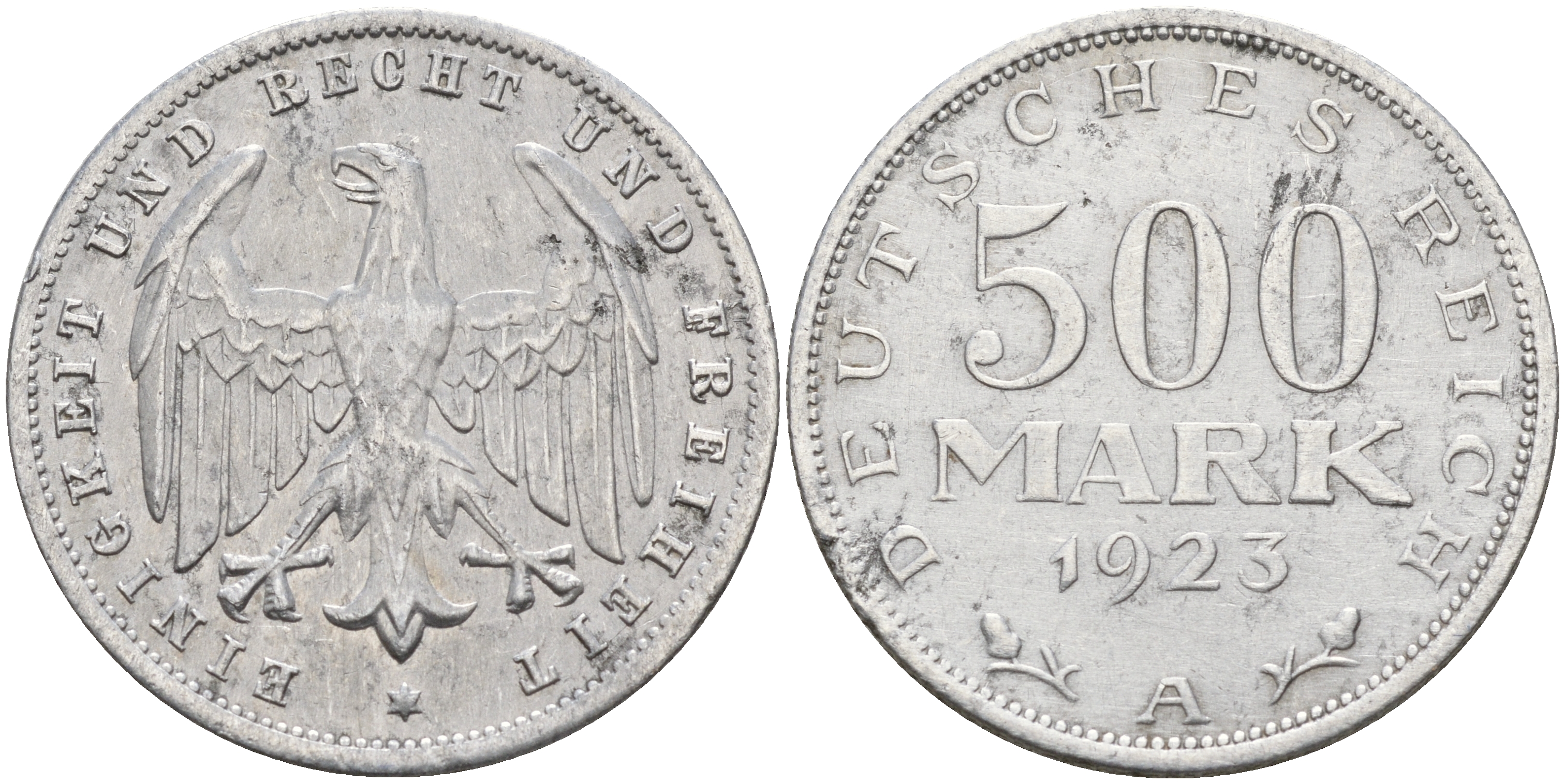 Германия 500 марок 1923 А KM 36 J. 305 алюминий    4153-233