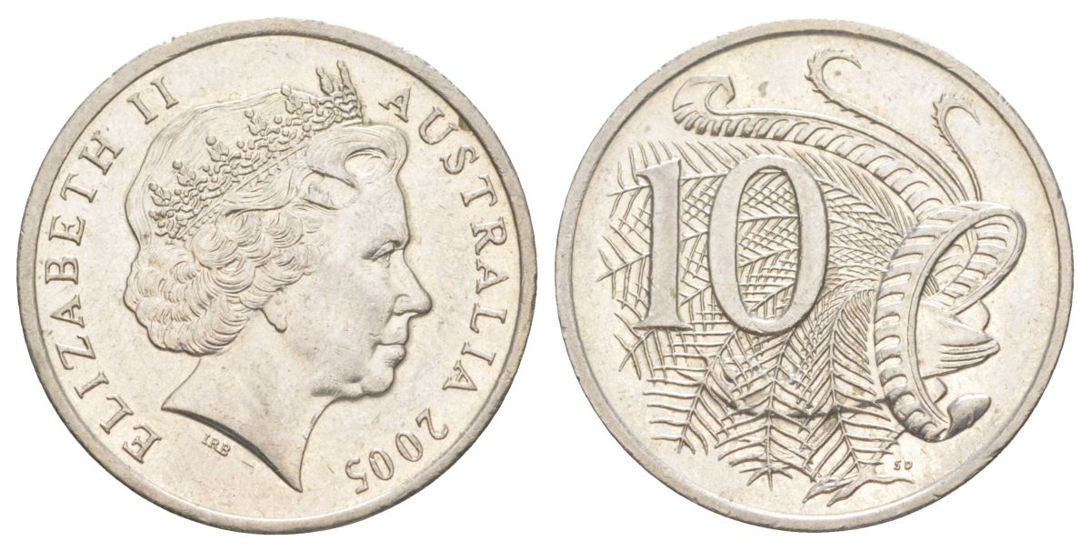 Австралия 10 центов 2005 KM 402 медно-никель 4629-655