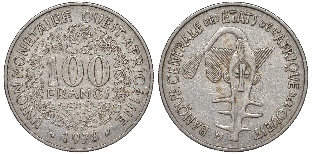ЗАПАДНО-АФРИКАНСКИЕ ШТАТЫ 100 ФРАНКОВ 1978 36-931