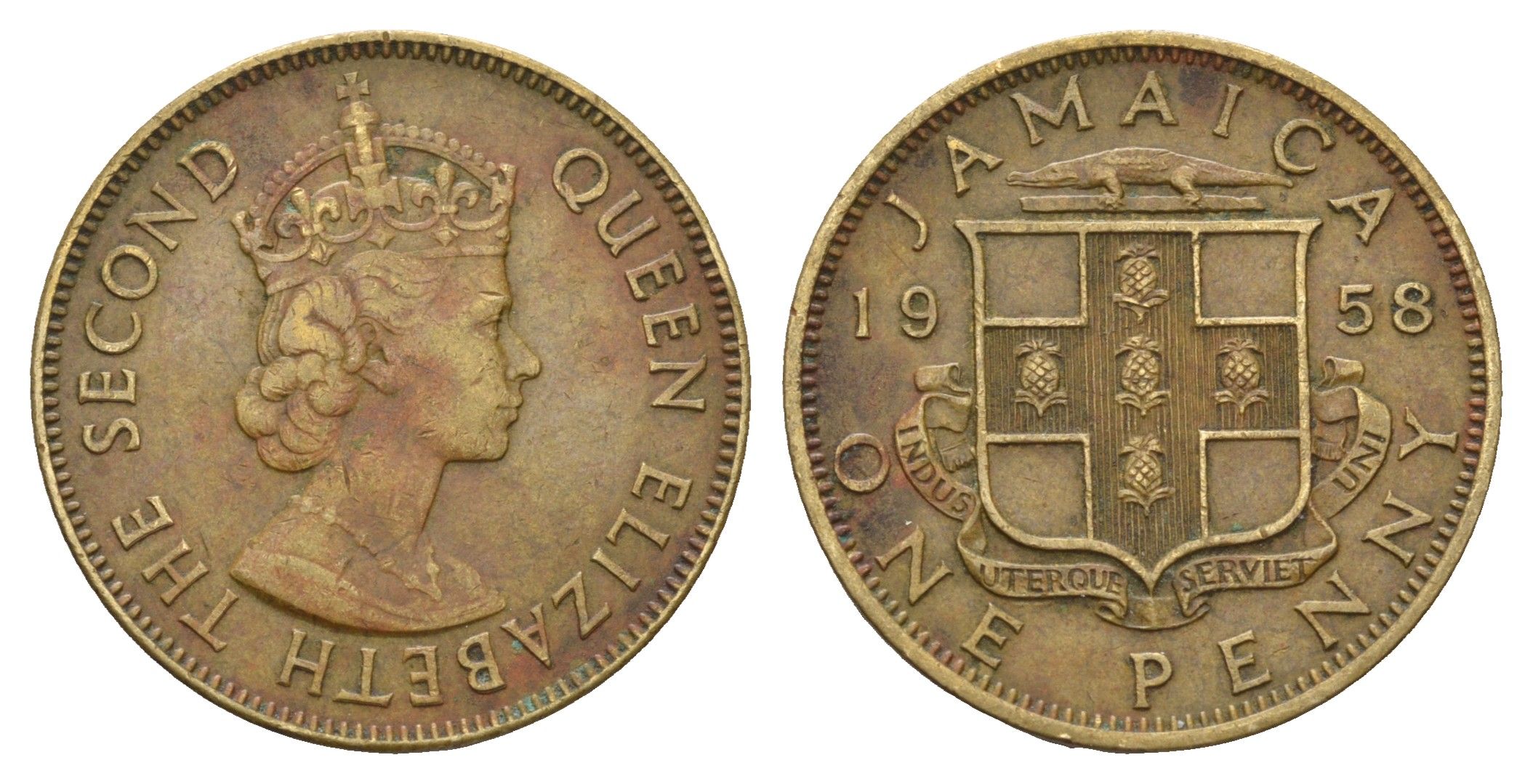 Ямайка 1 пенни 1958 KM 37 латунь 4119-1121