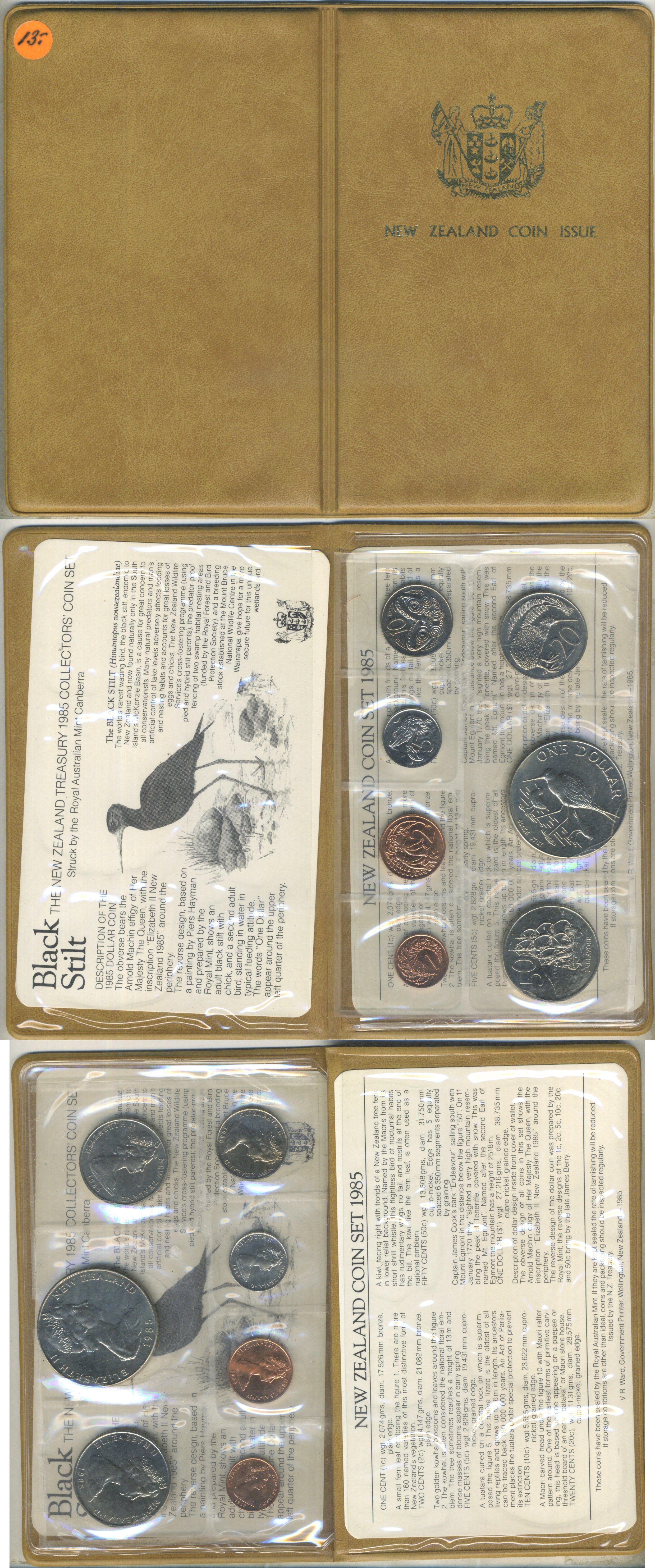 Новая Зеландия годовой набор из 7 монет (1, 2, 5, 10, 20 и 50 центов; 1 доллар) 1985 в оригинальной упаковке KM 31.1, 32.1, 34.1, 36.1, 37.1, 41.1 и 55 UNC 8-2-06-01