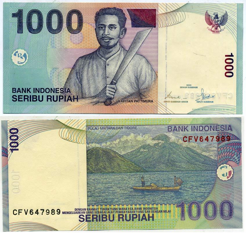 ИНДОНЕЗИЯ 1000 РУПИЙ 2000/2005 Pick 141f бумага UNC (ПРЕСС) 7548-83-4-1